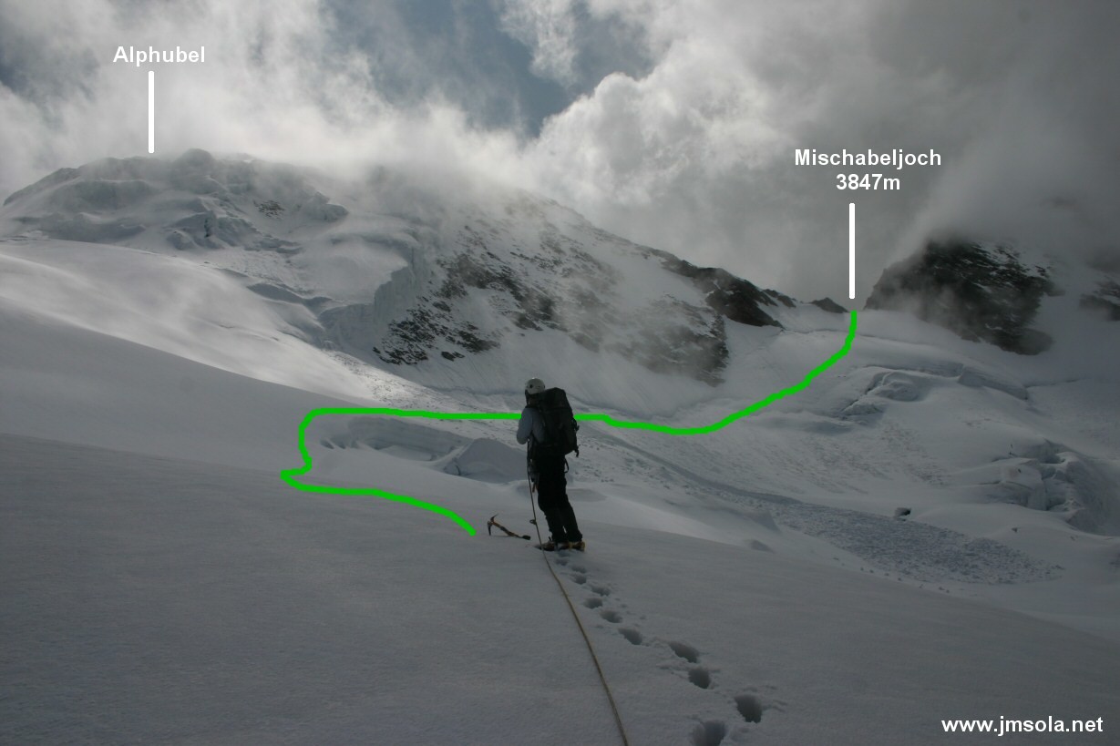 Partie superieure du Feegletscher, depuis plateau 3550m