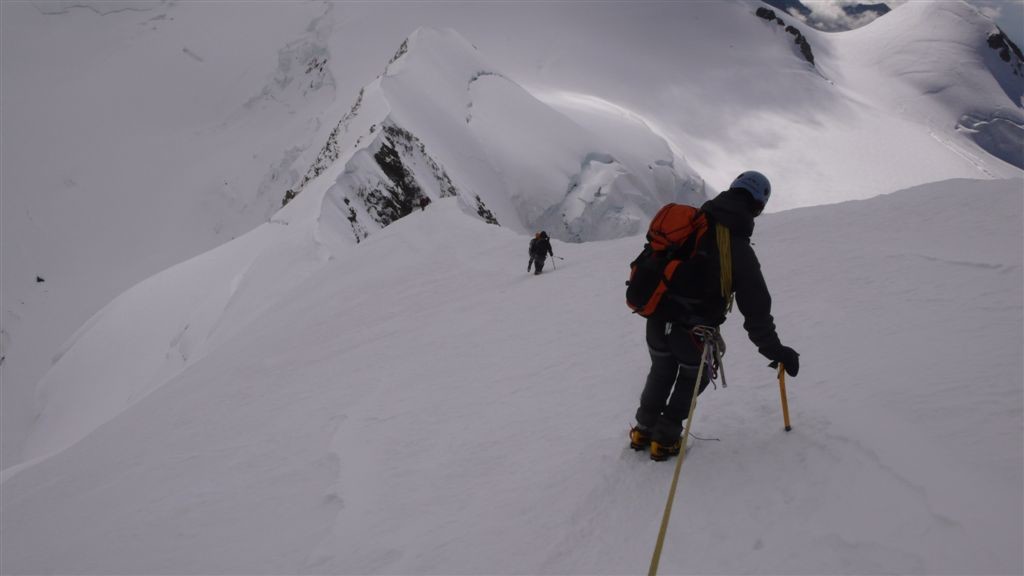 Liskamm E, début de la descente