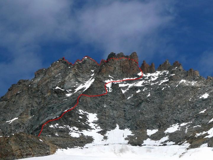 Arête S de l'Herbetet vue du glacier du Montandayné
