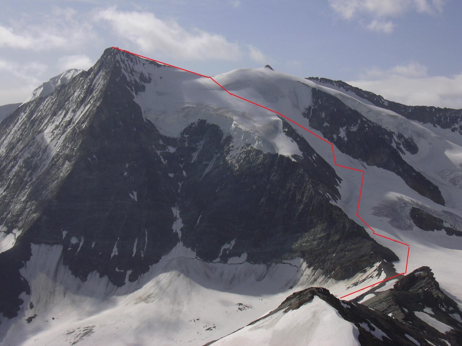 Itinéraire montée Mont blanc Cheilon