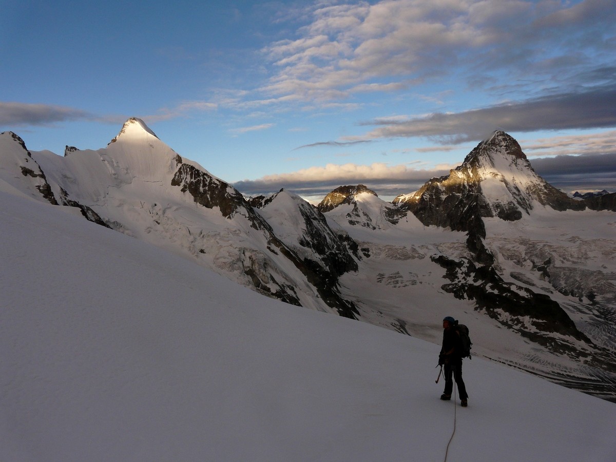 sur le glacier du Mountet au petit matin