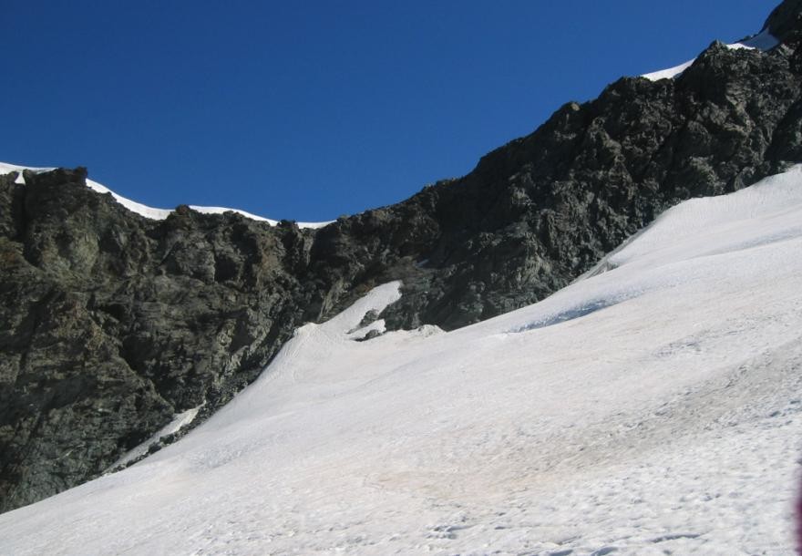 le passage rocheux- col des Roches(3443m)