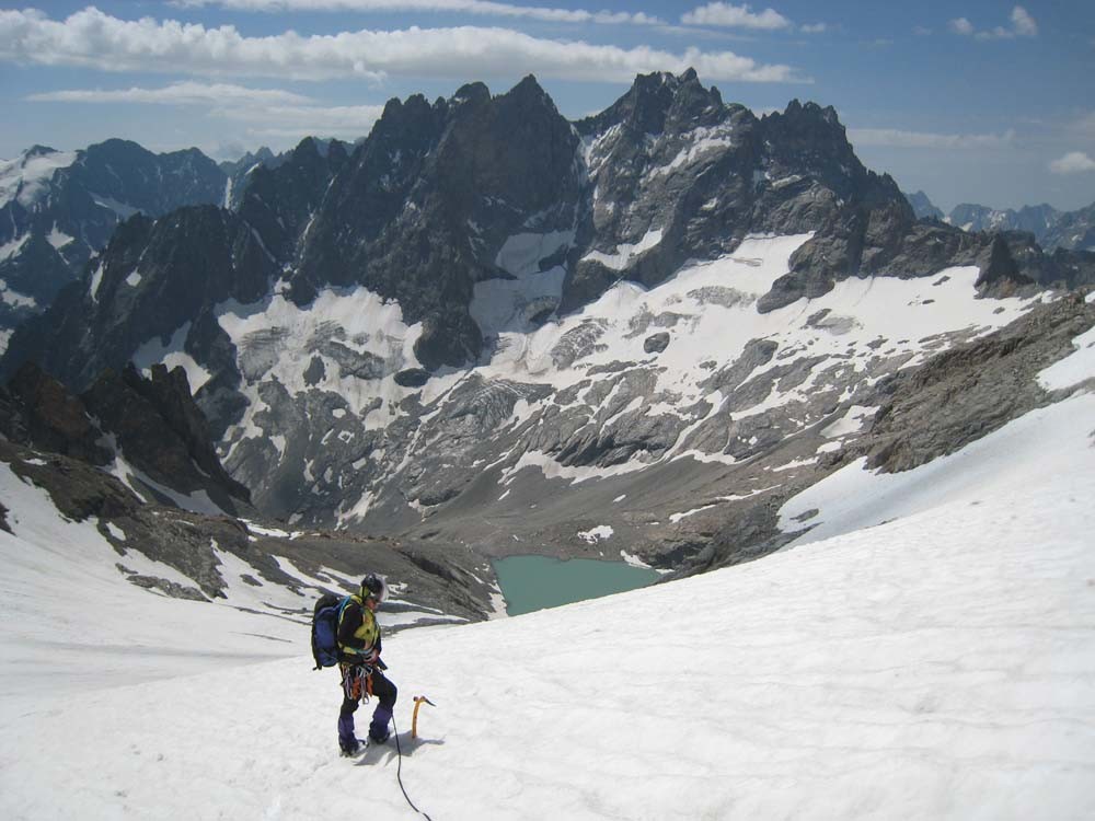 Lac du Pavé, Grande Ruine et Pic Maître, versant E du Col du Pavé