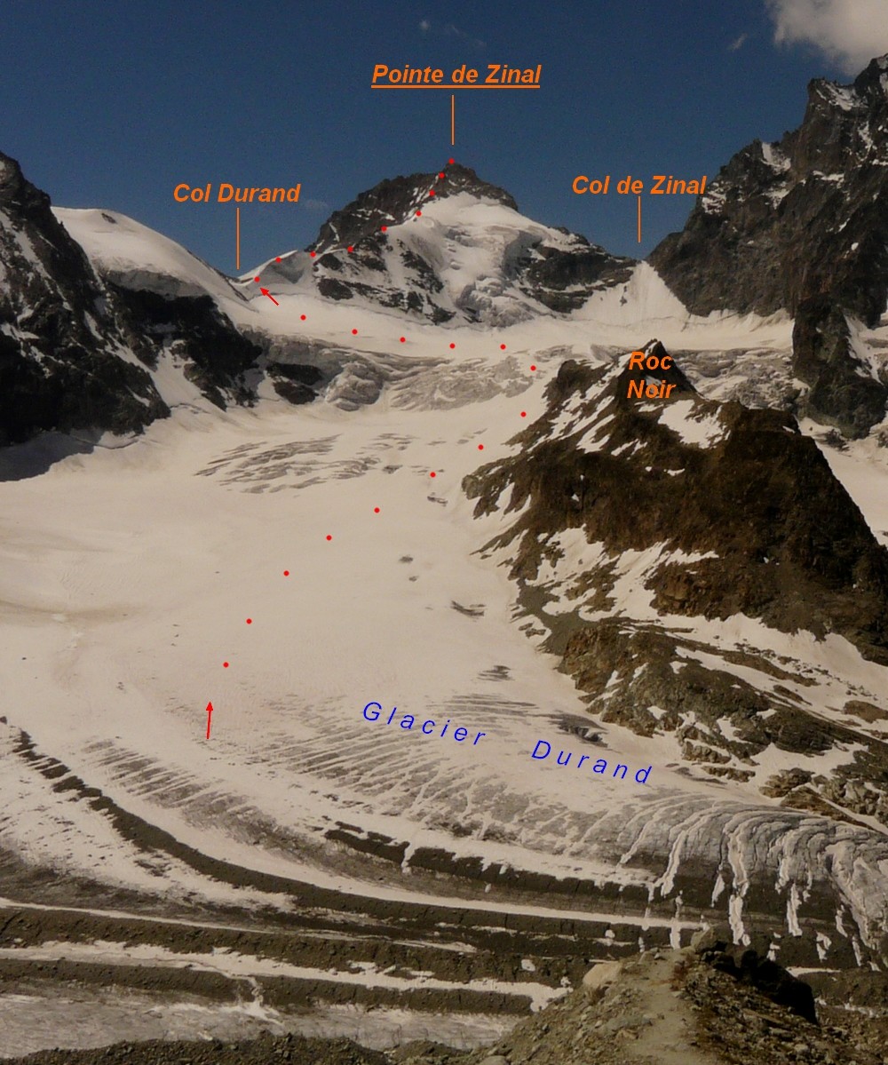 Pointe de Zinal - voie normale