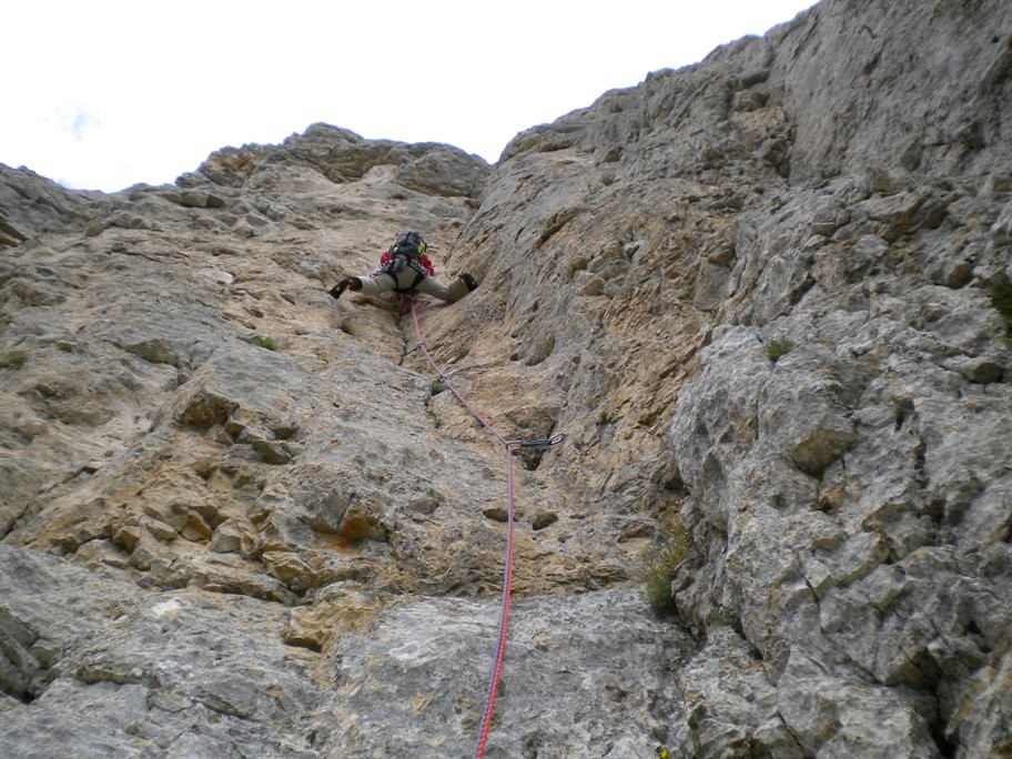Mont aiguille - voie des etudiants - diedre d'anthologie de la 6eme longueur
