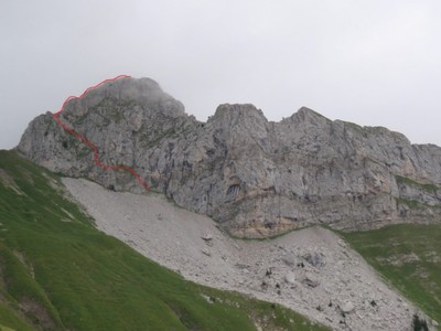 Itinéraire dans la face de la Sambuy Itinéraire dans la face de la Sambuy