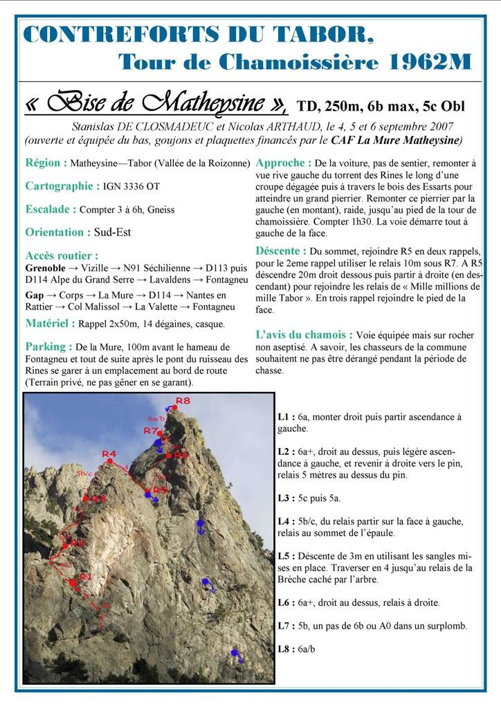 Topo "Bise de Matheysine"