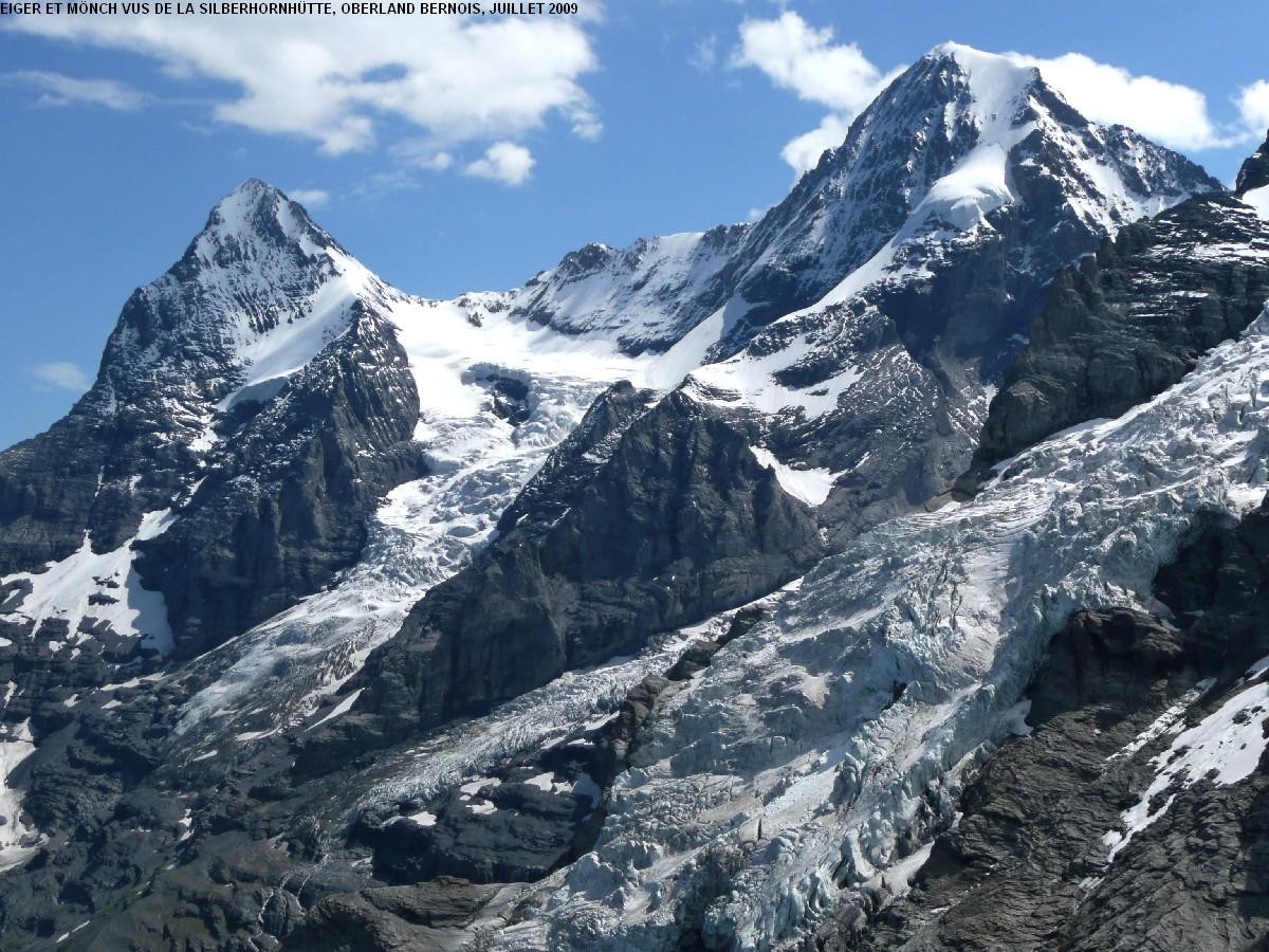 Eiger et Mönch vus de la Silberhornhütte