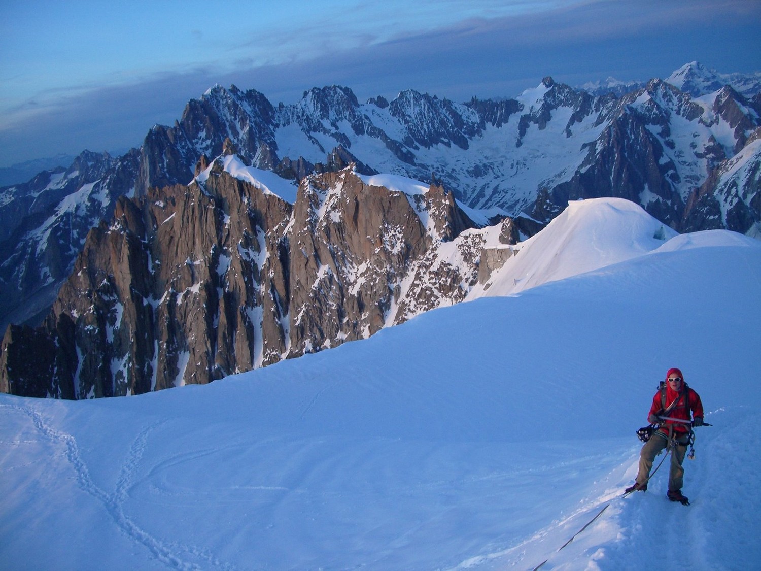 Arrivée tardive à l'aiguille du midi