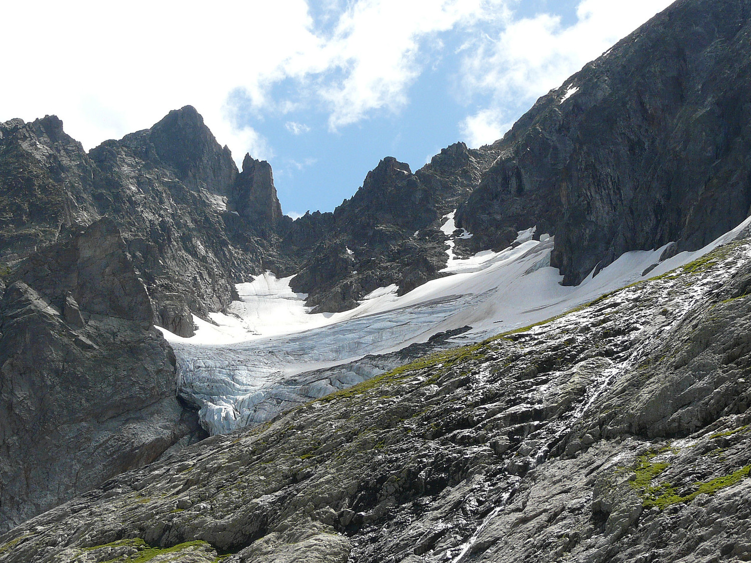 Le col et le glacier du Belvédère