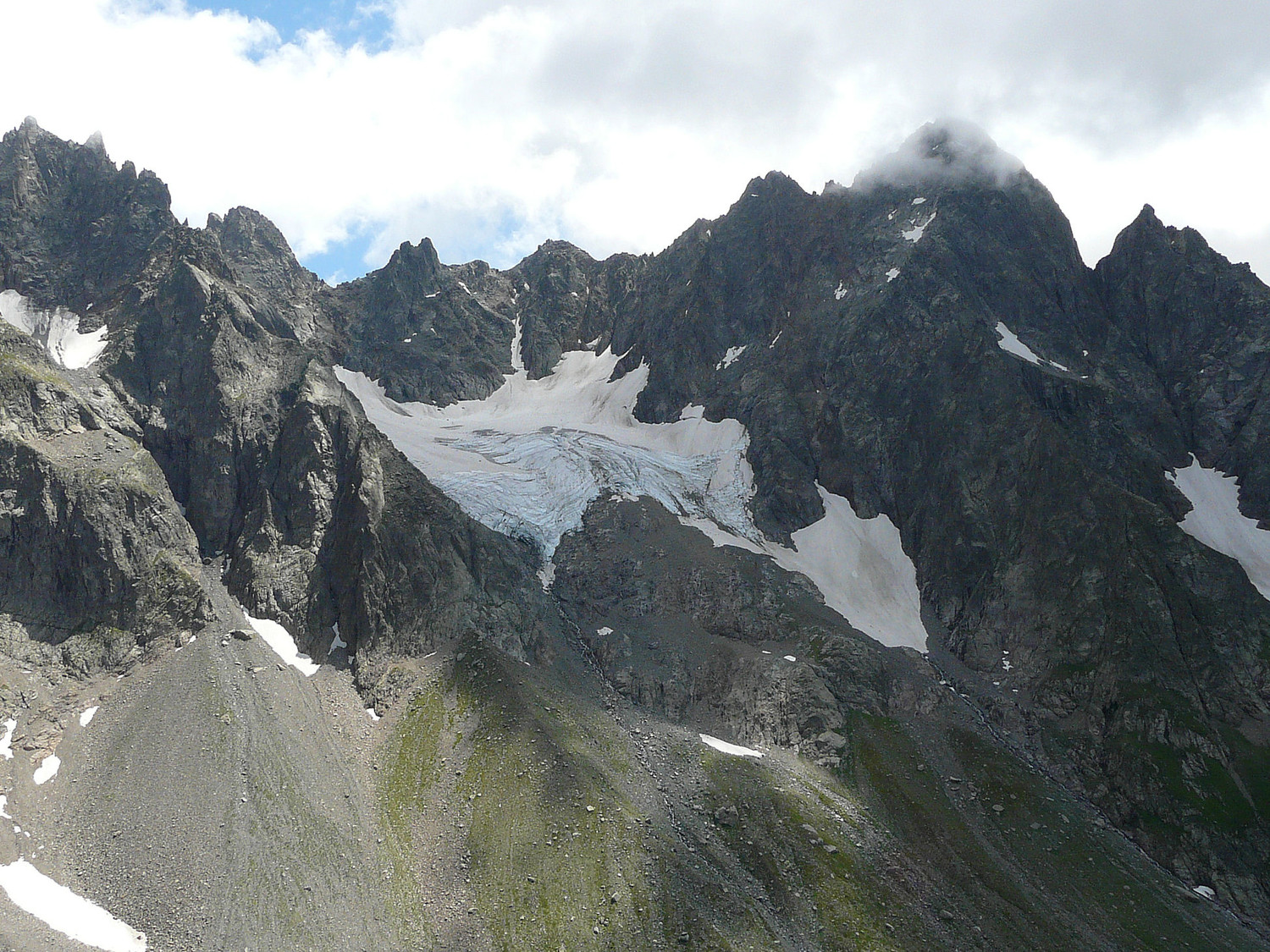 face N du Pouce et le glacier de la Floria au pied