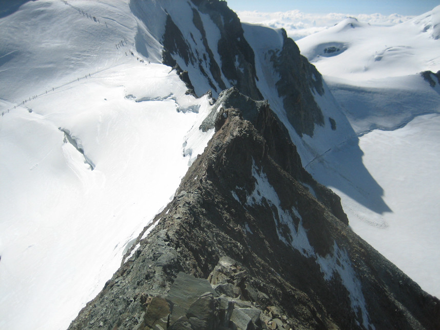 Dernier coup d'oeil sur l'arête du Feechopf