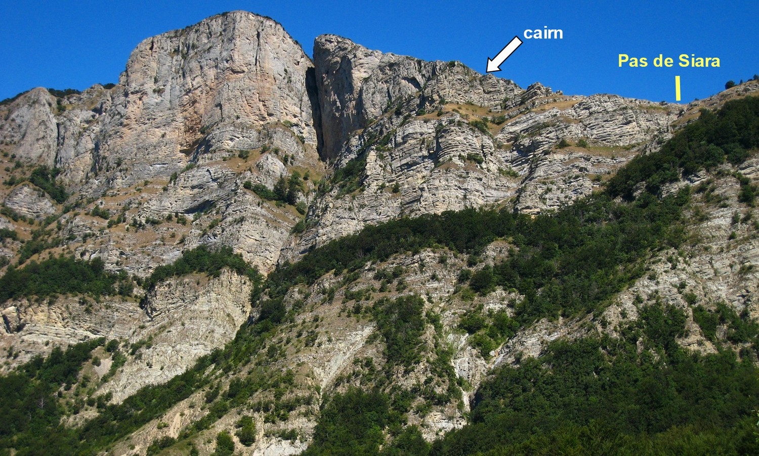 Roche Rousse : accès depuis le Pas de Siara