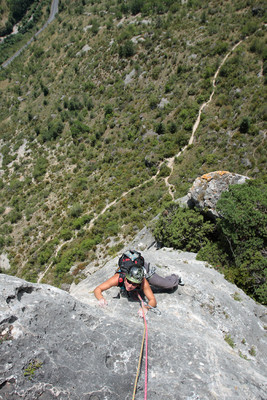 La variante en 6a+, très beau pilier! La variante en 6a+, très beau pilier!