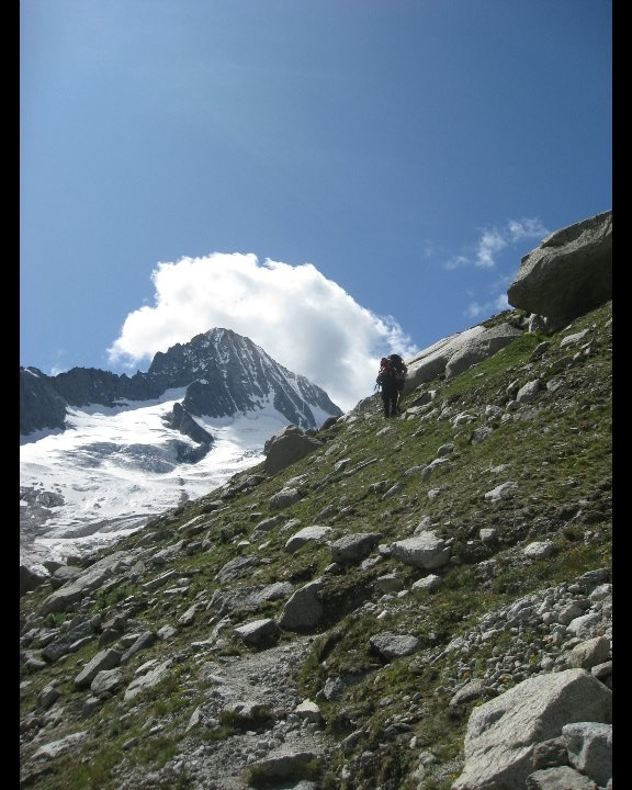 Bietschhorn, avant d'arriver à la cabane