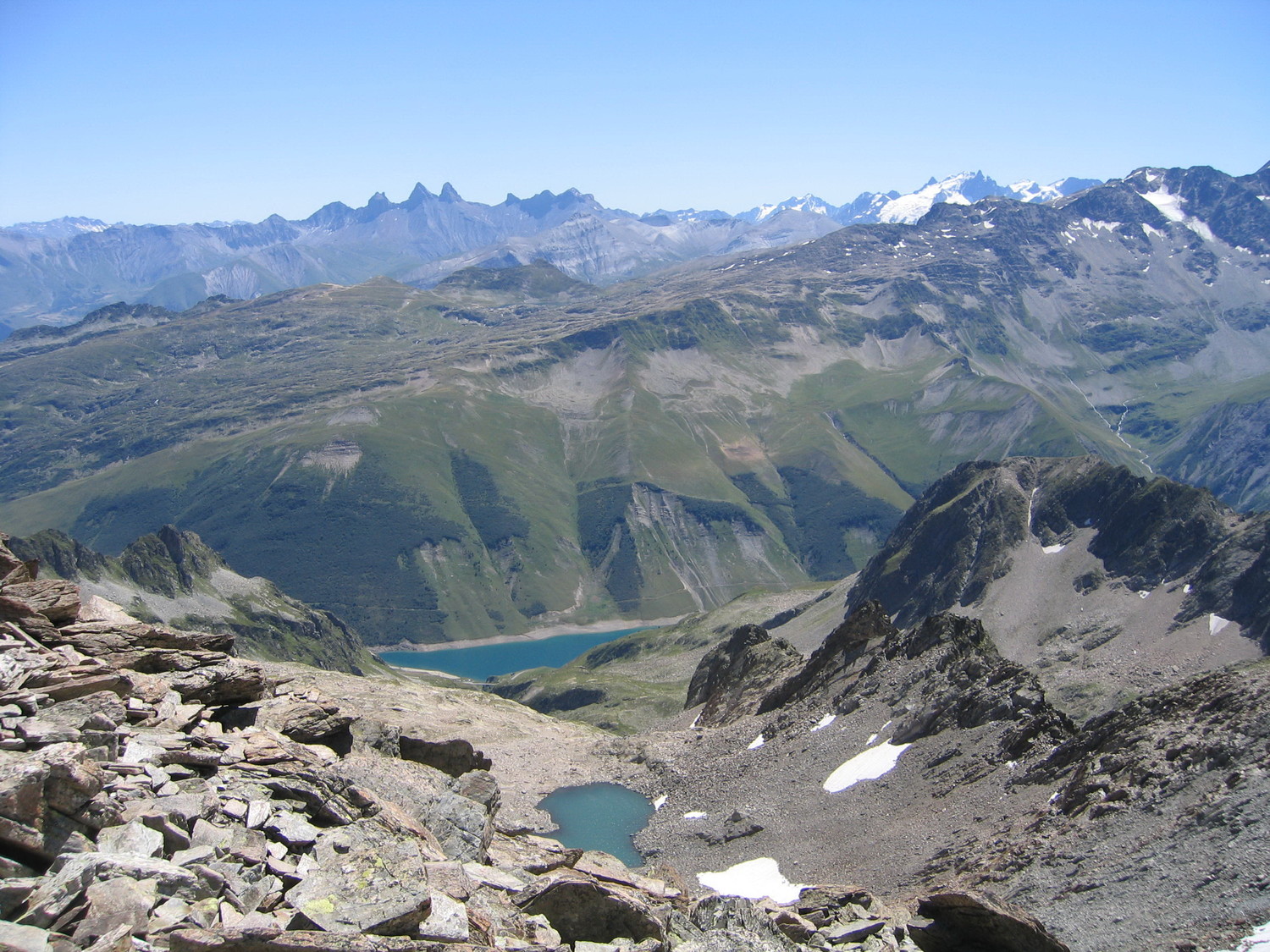 lac du rocher blanc et grandmaison, du sommet