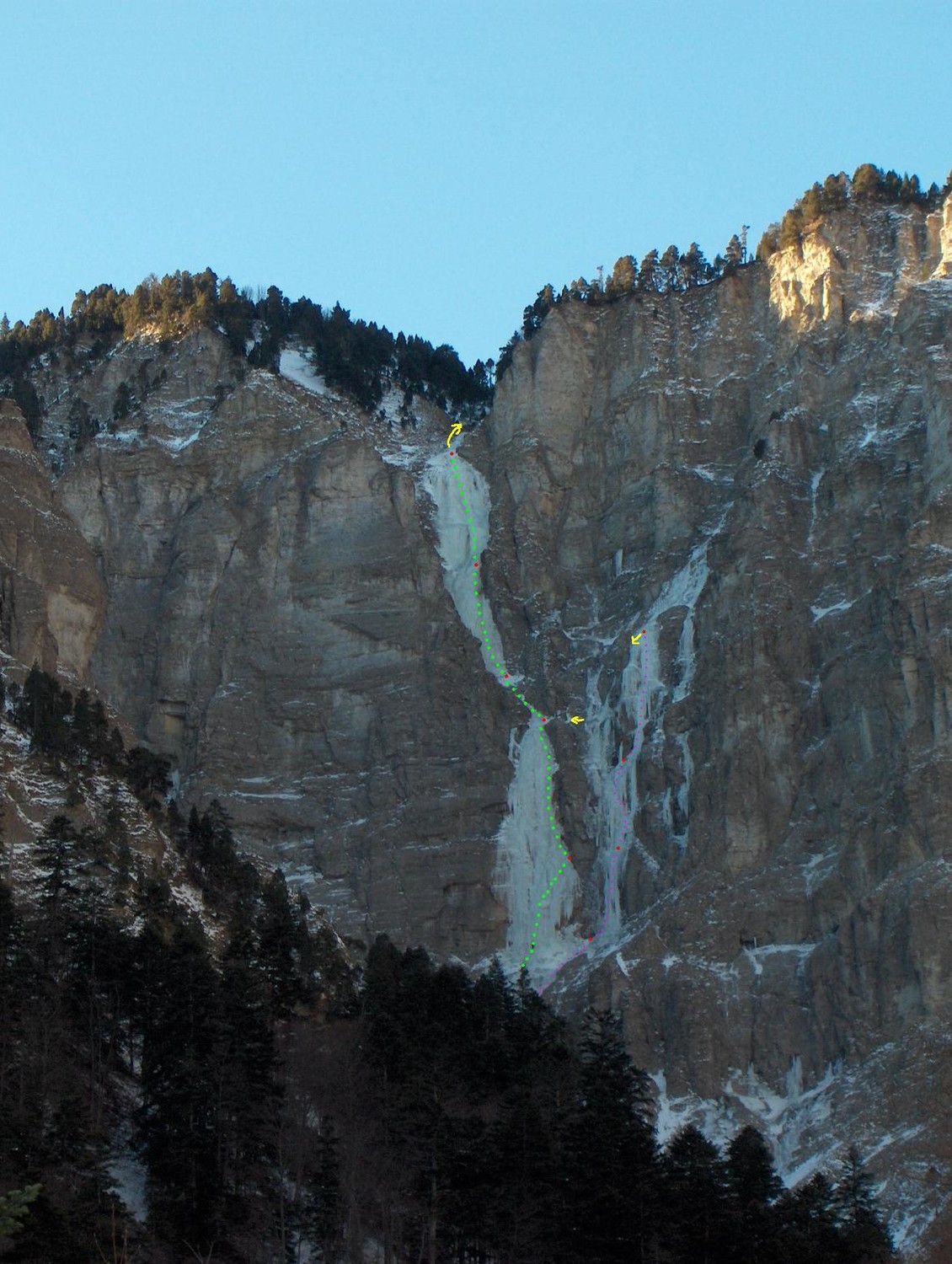Cascade du Pas de l'Aiguille et variante