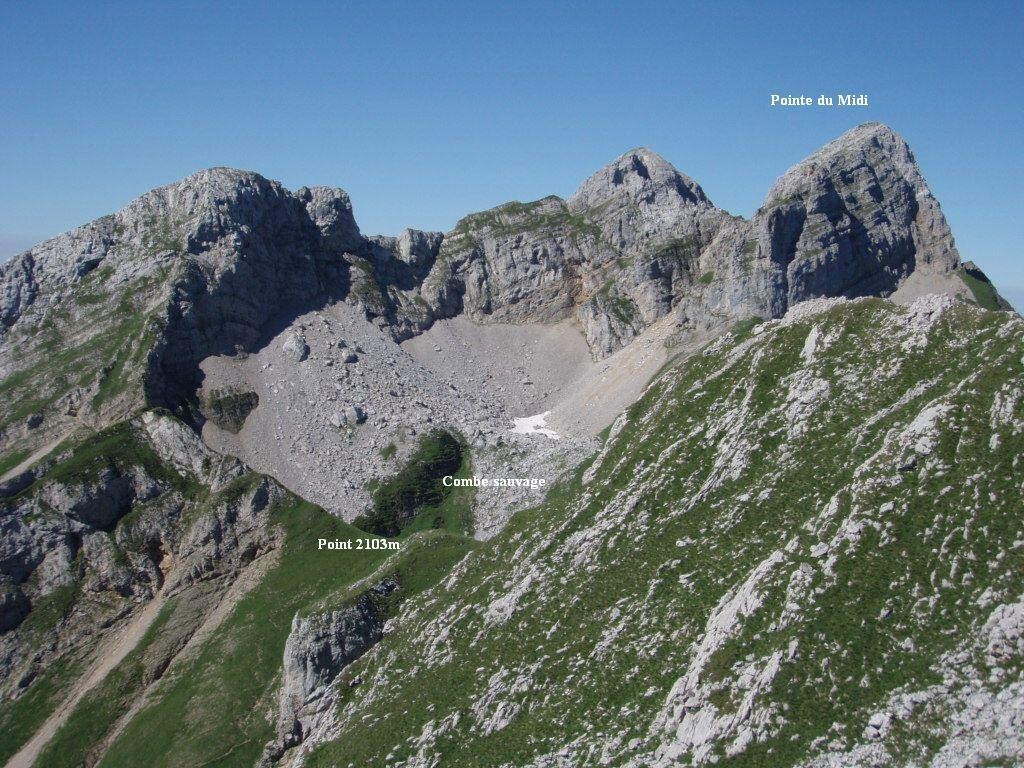 Pointe du Midi, depuis La Tour