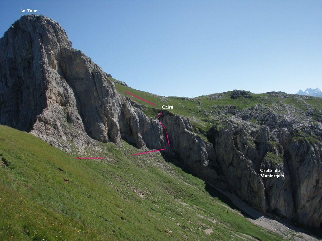 Descente de la Tour sur la combe de Montarquis