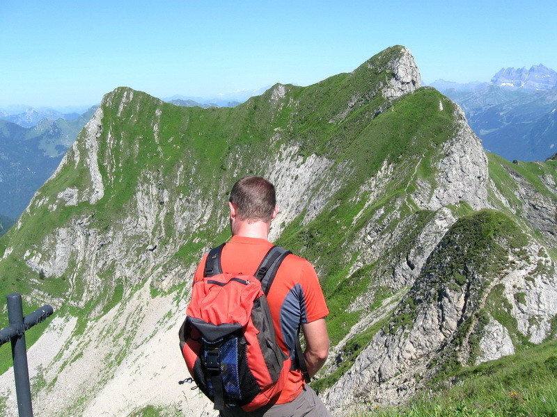 Cédric sur les arêtes du Roc d'Enfer