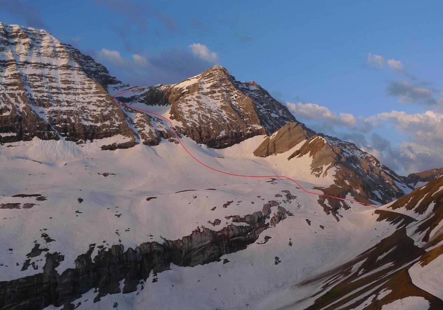Itinéraire Taillon par le glacier des Gabiétous
