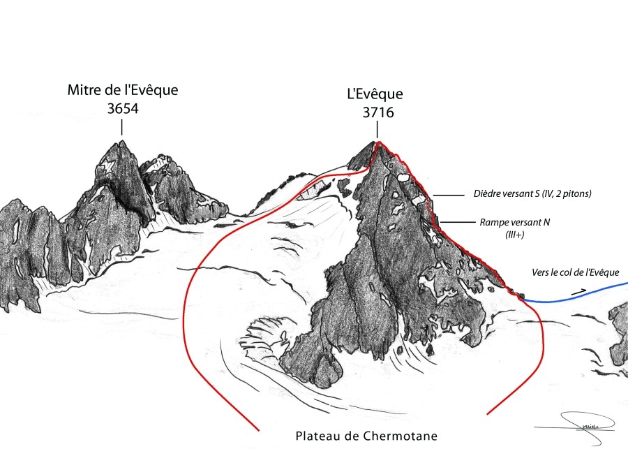 L'Eveque, arête SW