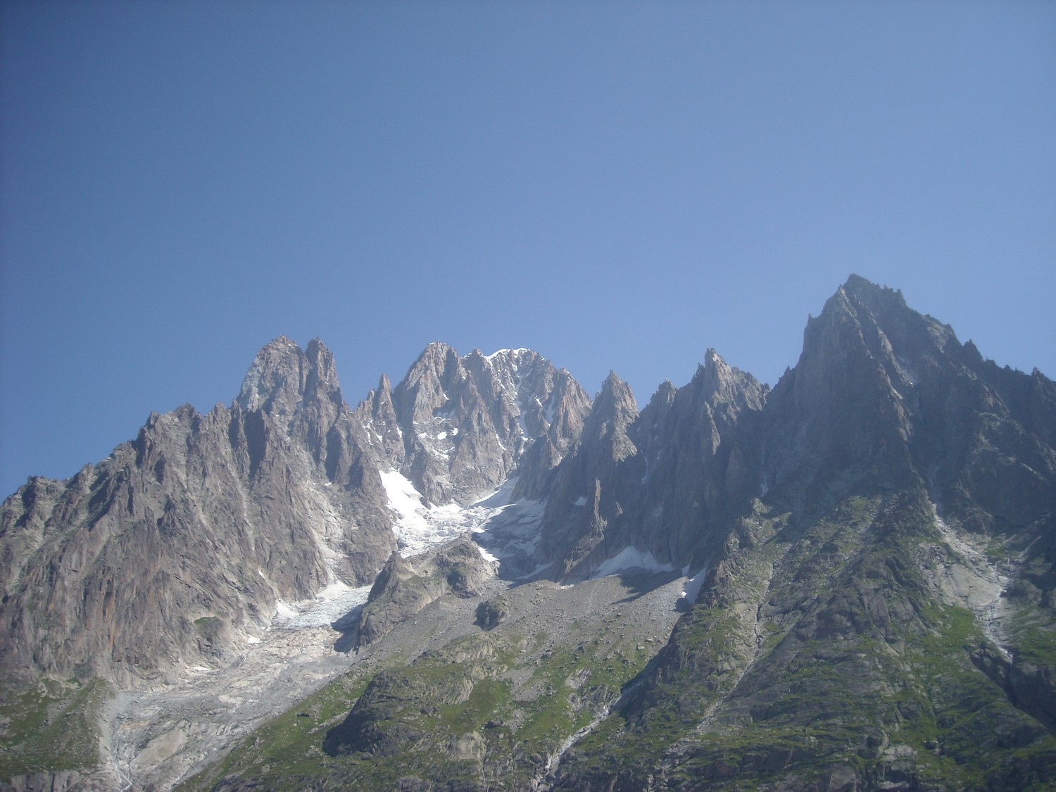 Les Drus,l'Aiguille Verte et l'Aiguille du Moine depuis la Mer de Glace.