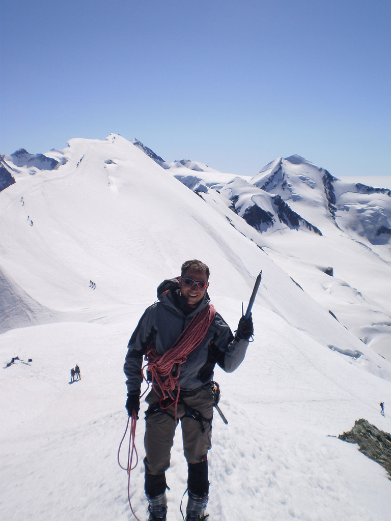 Itinéraire de descente, vue du Breithorn