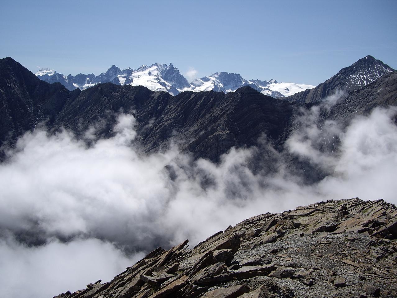 Du sommet vue sur les écrins