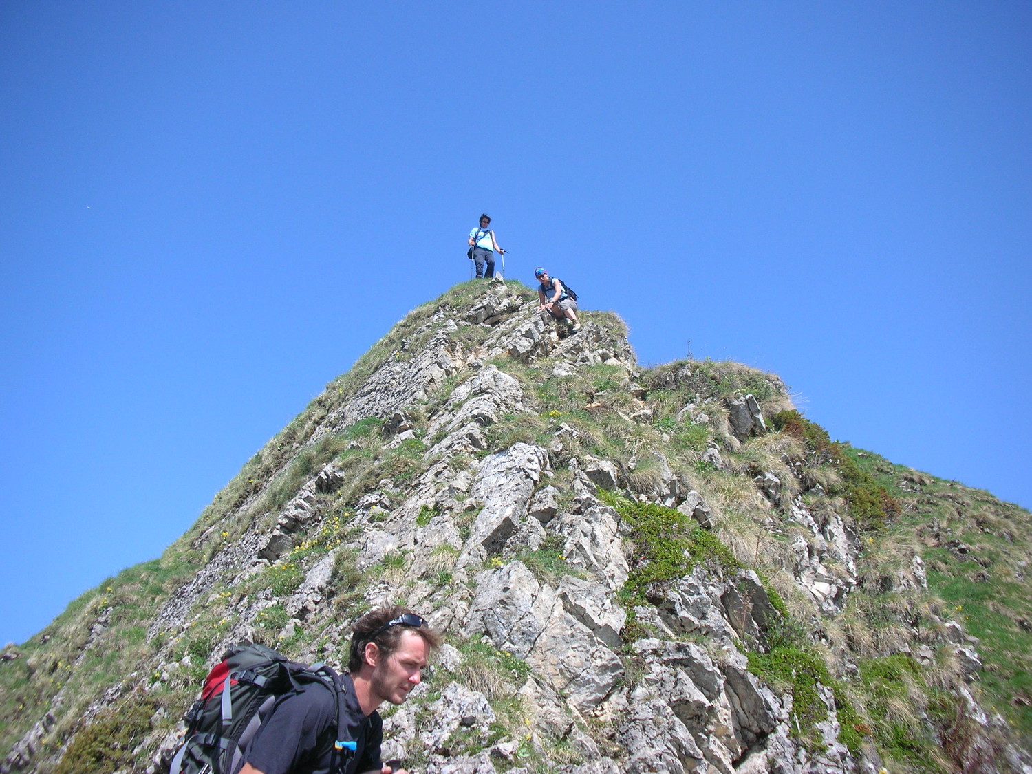 passage un peu plus escarpé de l'arrete