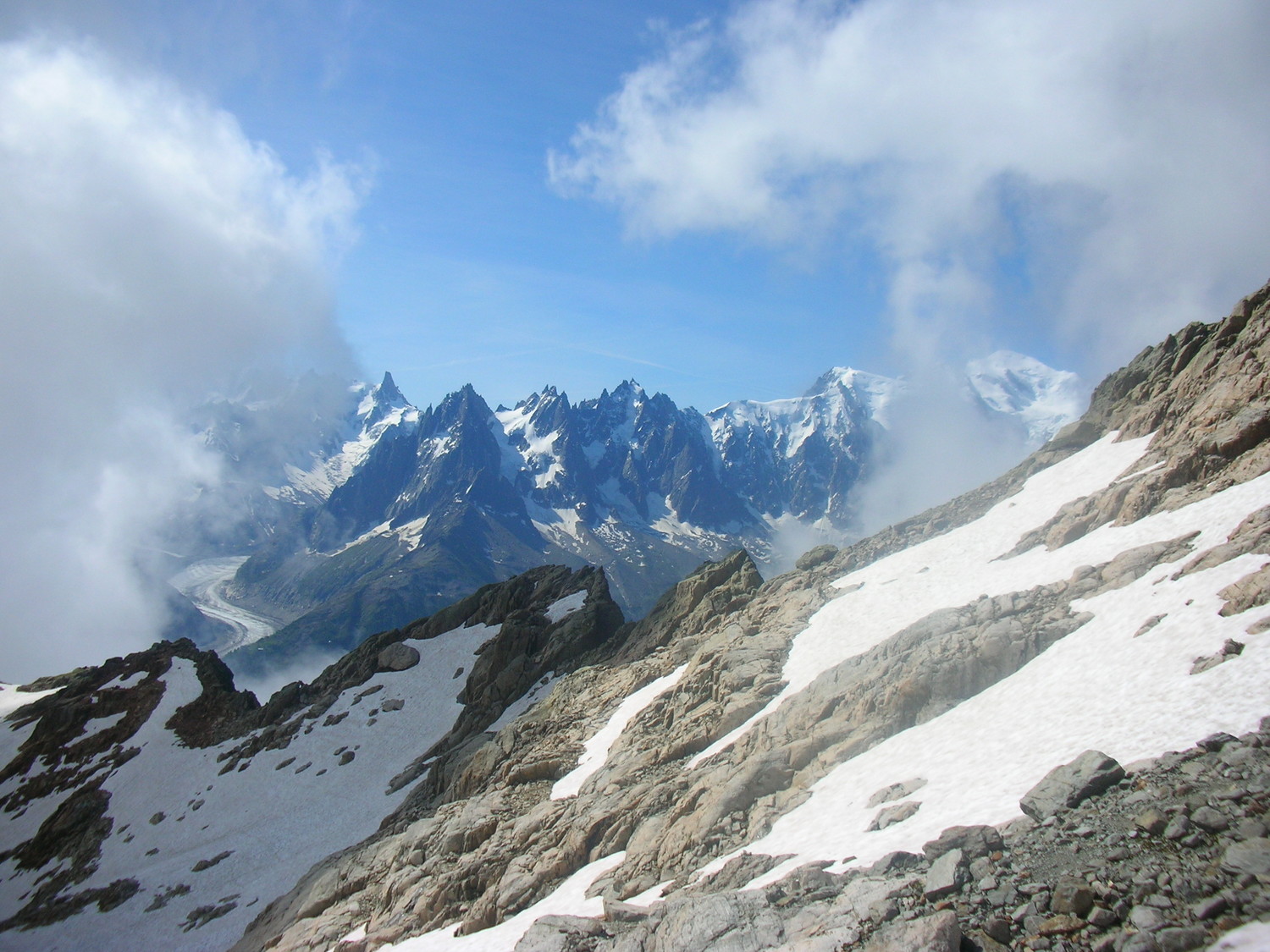 au dessus du lac blanc en direction du col des dards