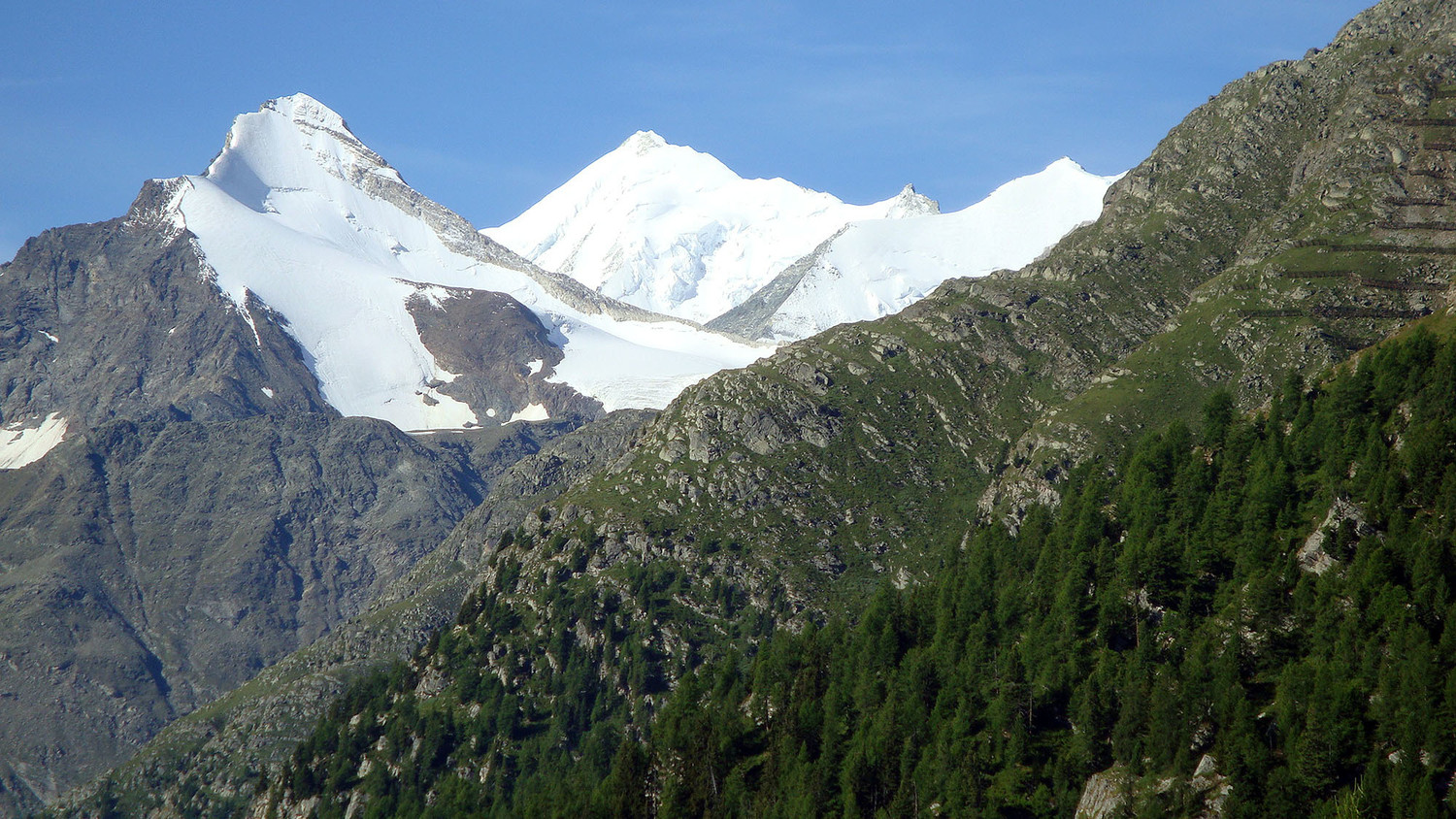 Faces N. :Brunegghorn-Weisshorn-Bishorn