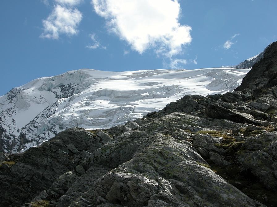 Vue du glacier de la Gurraz du bivouac
