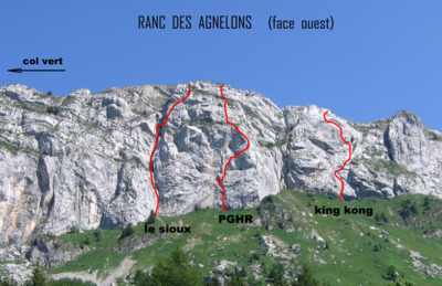 Ranc des Agnelons - face W Ranc des Agnelons - face W