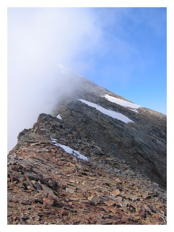 Arête finale de la voie normale