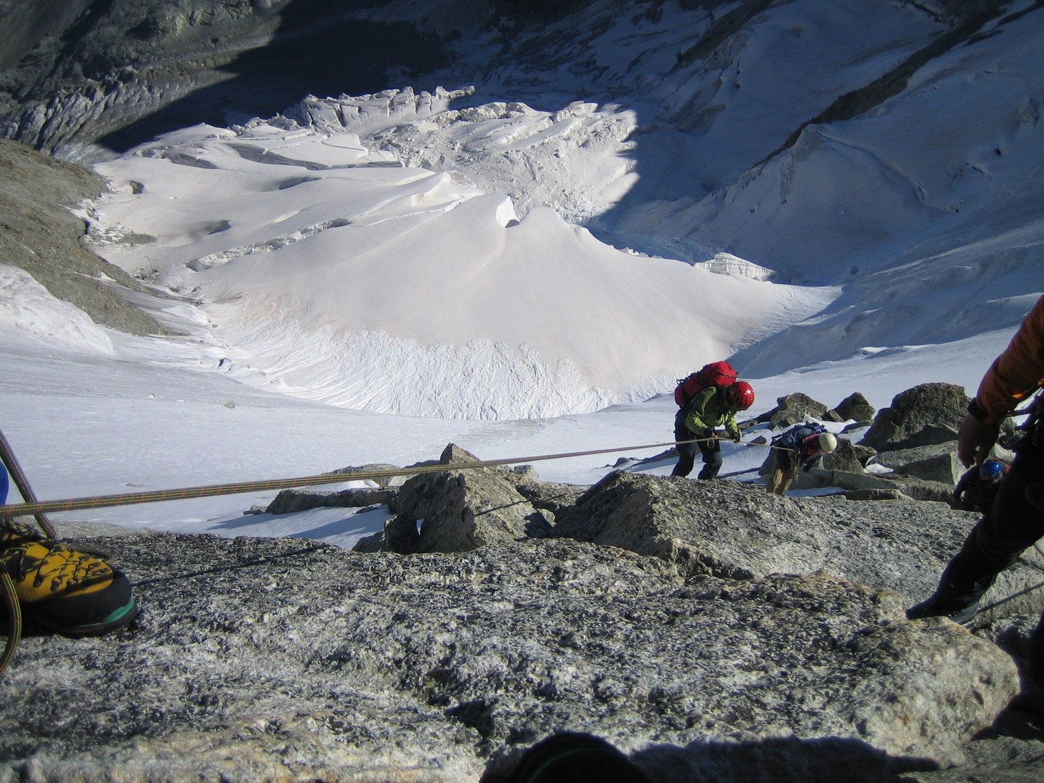 Les rappels au dessus de la face nord