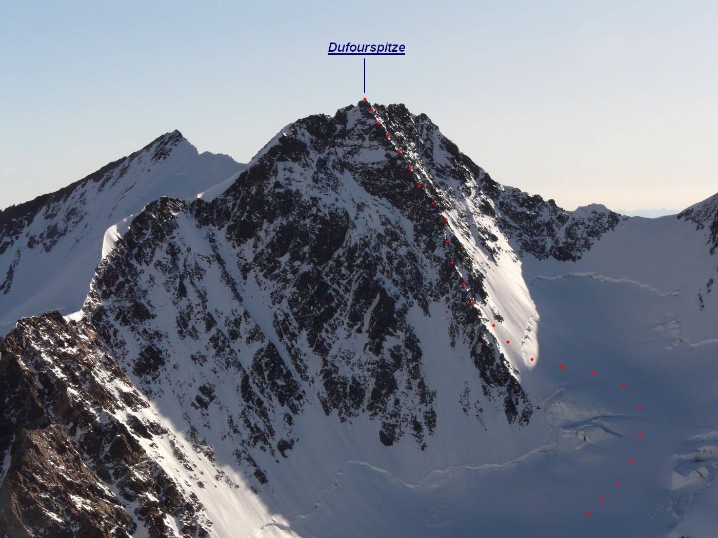 Dufourspitze - Cresta Rey (éperon S)