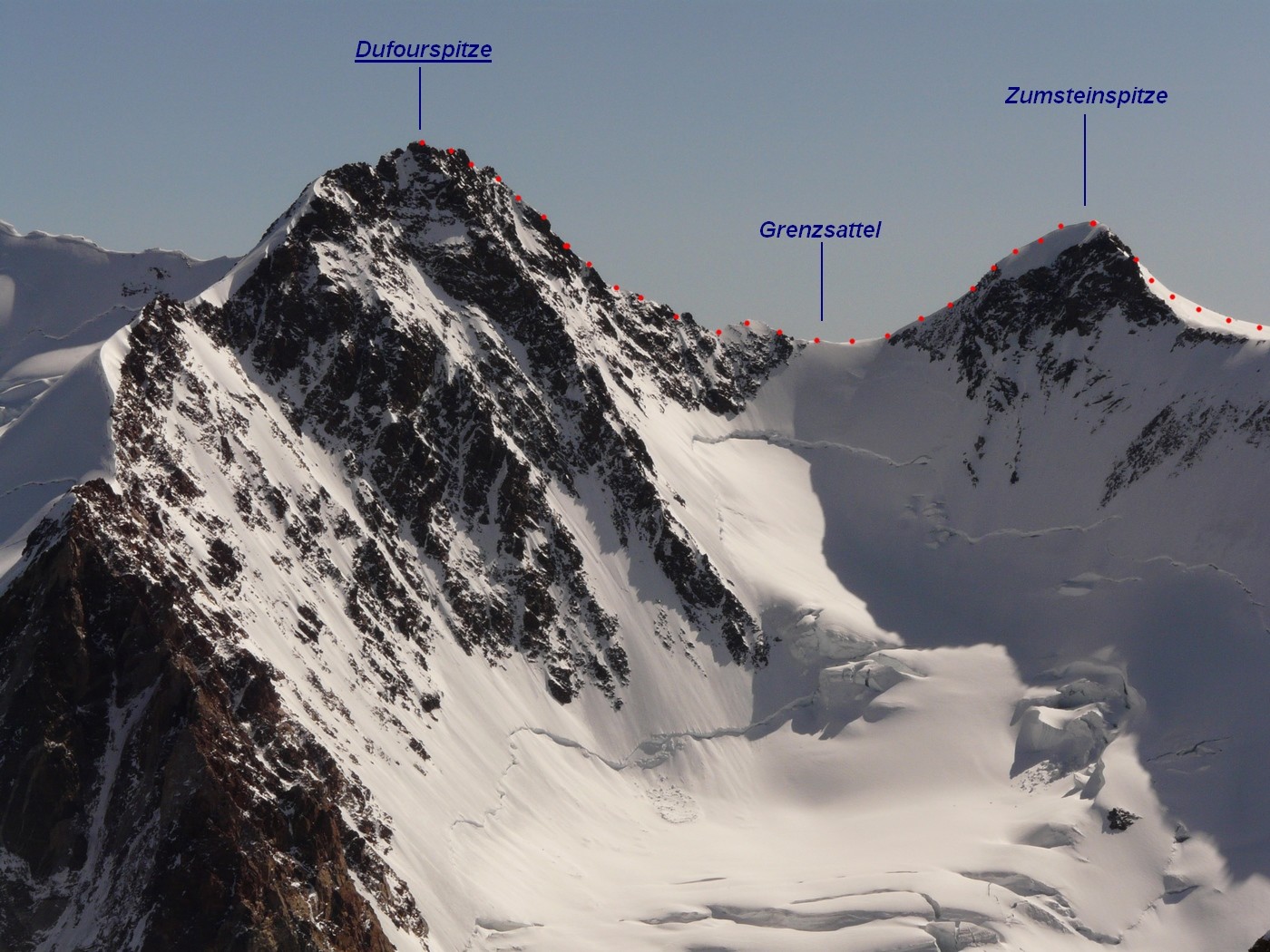 Dufourspitze - arête SE