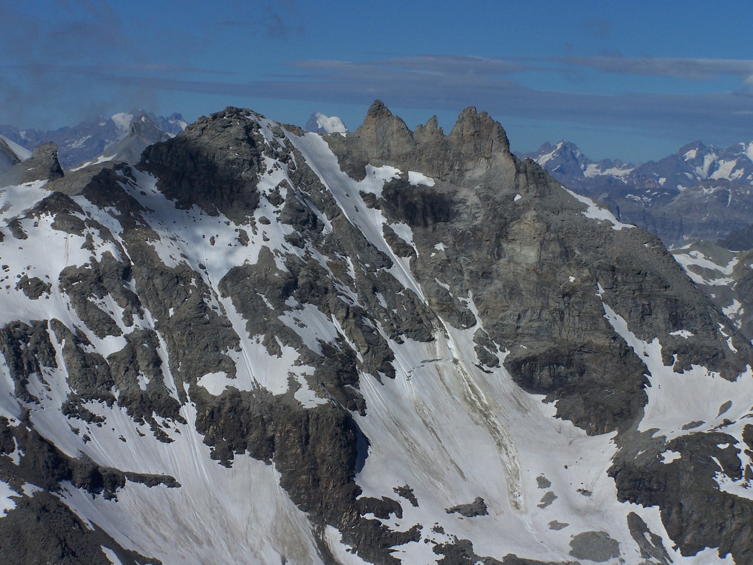 Couloir NE desDent d'Ambin, depuis le Mt Guisalet.