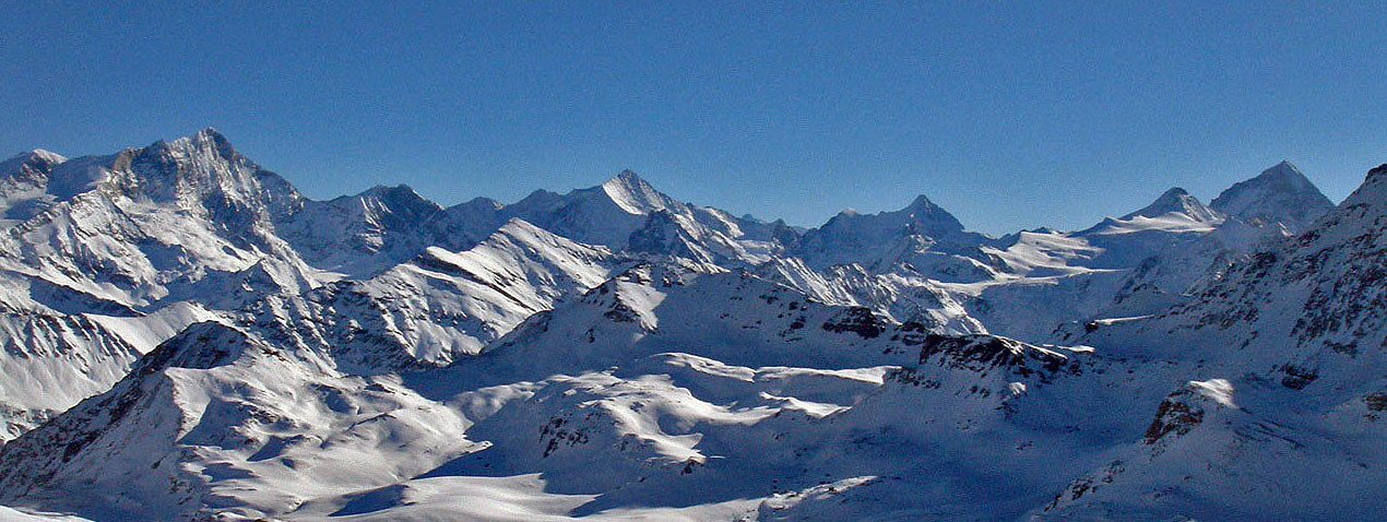 Mes "chères voisines" du Weisshorn à la Dt.Blanche vu du N.W.