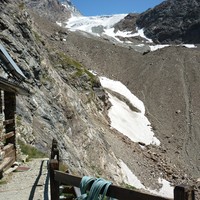 De la terrase, vu sur l'itinéraire de départ de la Dent d'Hérens