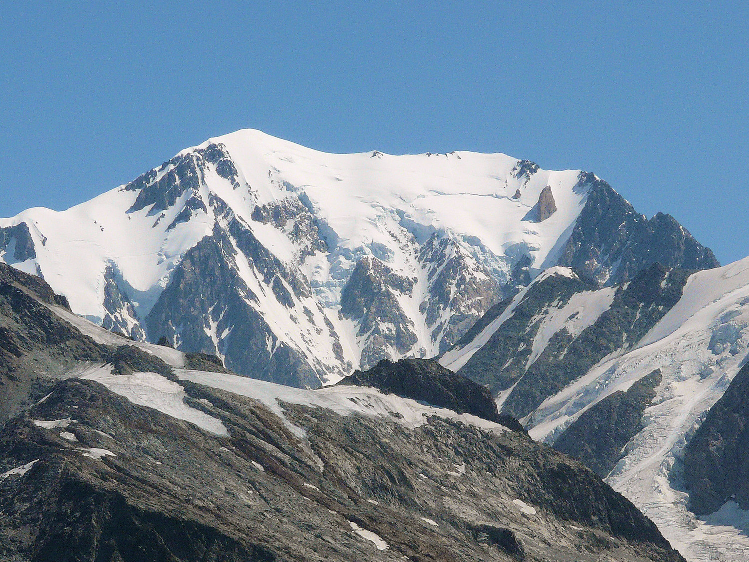 Mont Blanc, haut du versant SW