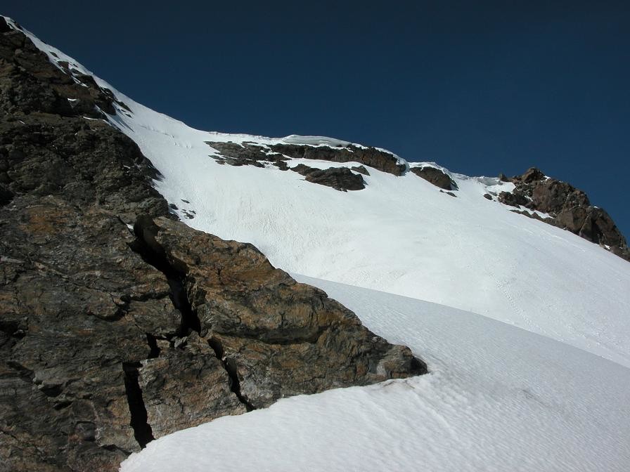Pentes glaciaires supérieures pour atteindre la Breitloibgrat