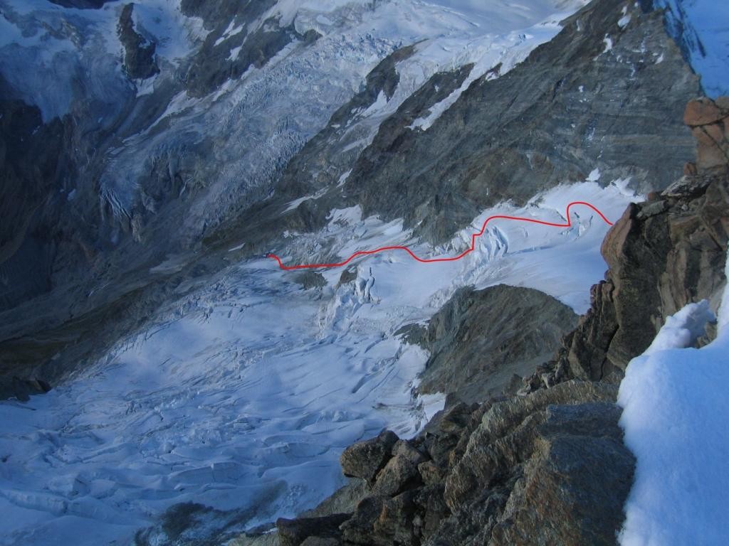 Approche au Schalibivouac vu du haut