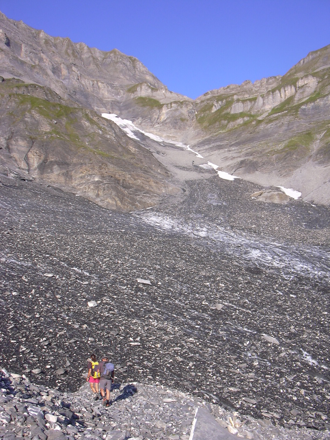 en bas du glacier de Finive