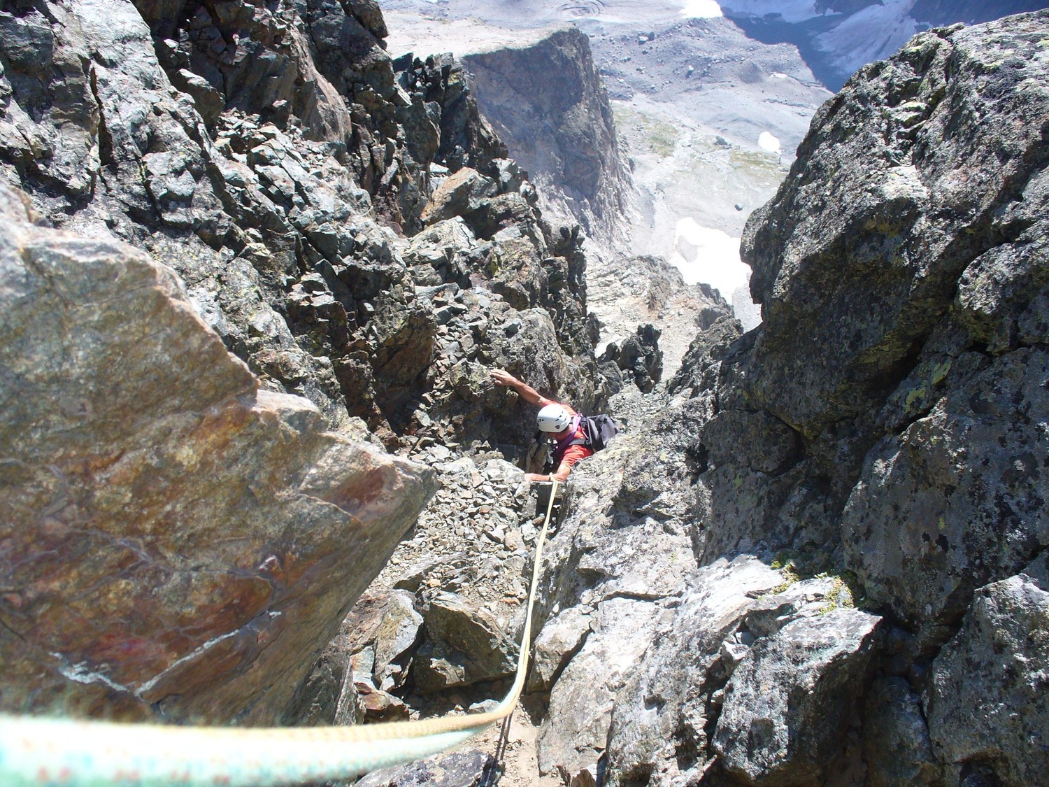 Pointe du Vallon des Etages : fin du couloir de montée