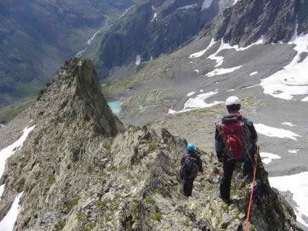 descente de l'arête E bec du canard