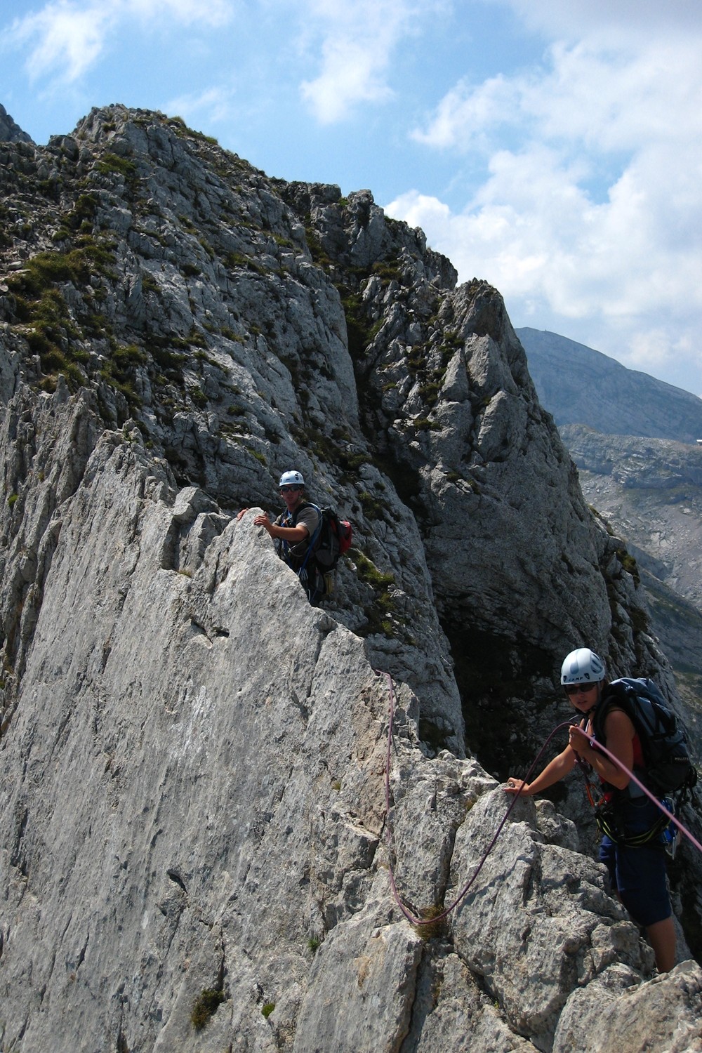 Sur l'arête du Gerbier : le rasoir?