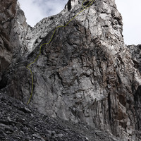 Aiguille d'Orny, face SW intégrale - tracé