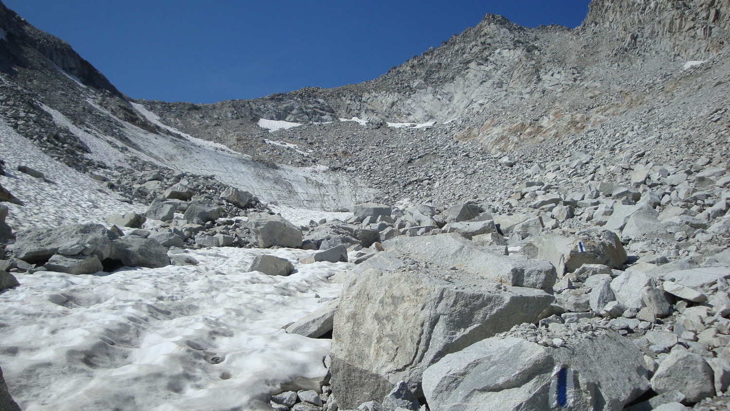 Sous le col..blocs sur glace !